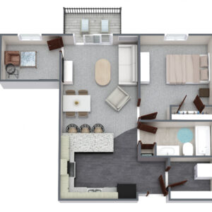 2nd Ave - Unit B3 - 1 bed 1 bath + Den