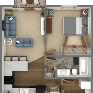 A Unit - One Bedroom (741 Sq. Ft.)