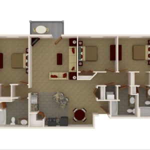 Three Bedroom - Three Bath