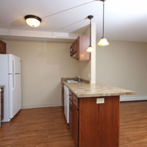 Kitchen, Living & Dining Area