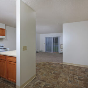 Kitchen, Dining & Living Room