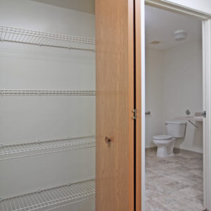 Hallway Closet & Accessible Bathroom