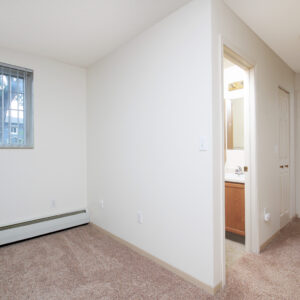 Living Room, Hallway & Bathroom