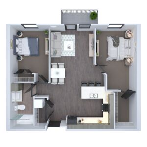 Unit C1 - Two Bedroom & One Bath